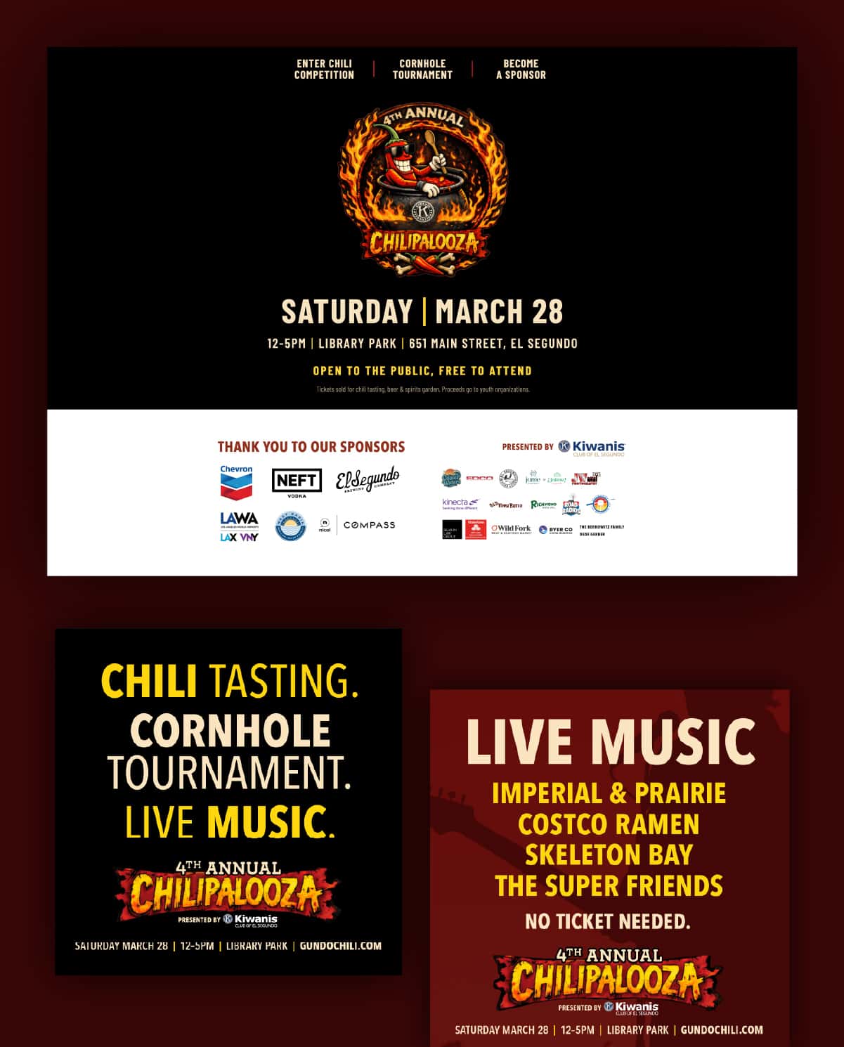 Chilipalooza campaign website and layout mockup