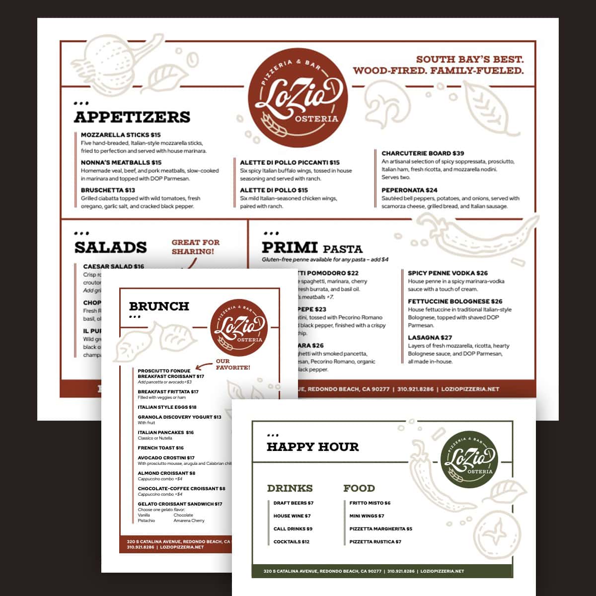 Menu Design LoZio Menus